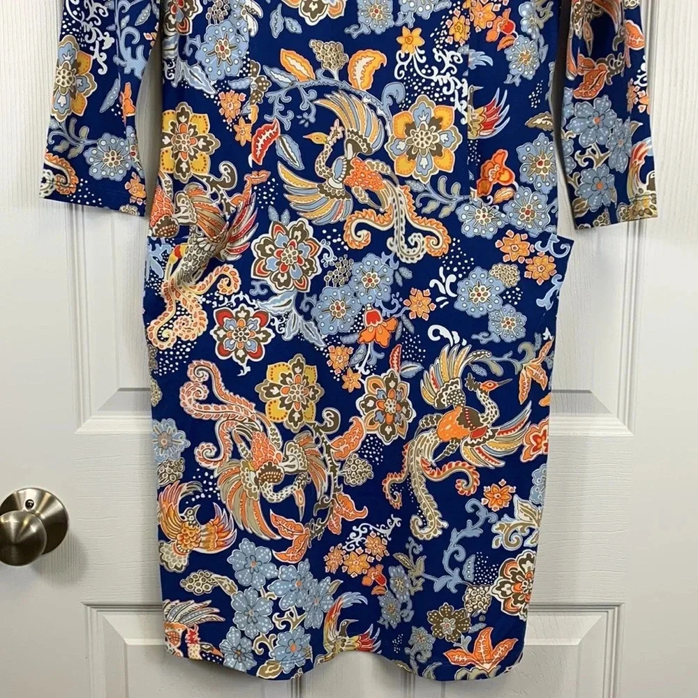 J. McLaughlin Navy Blue Floral Print Dress - Picture 3 of 8